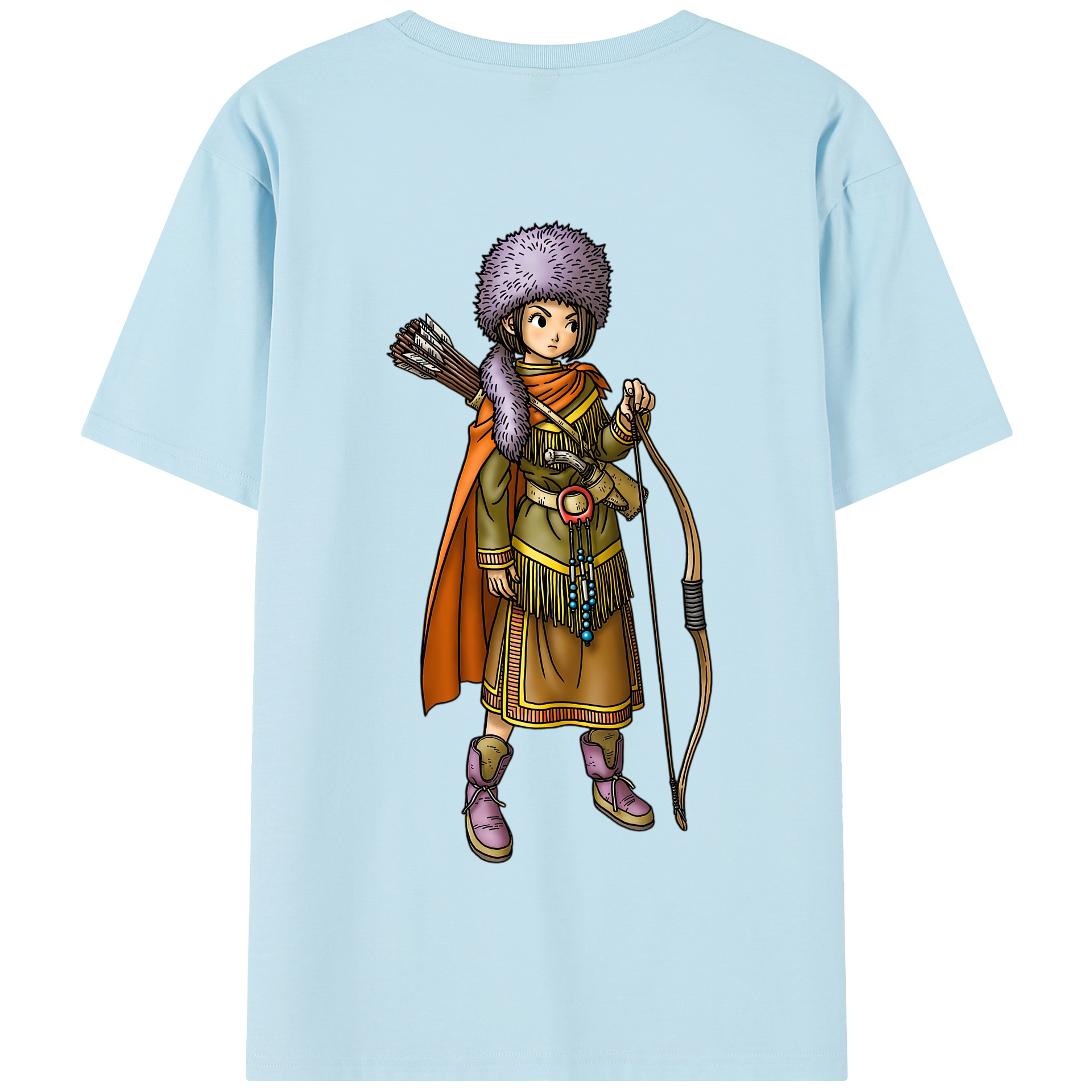 （画像用） ドラゴンクエスト Doragon Kuesuto Dragon Quest 綿100％半袖Tシャツ（背面プリント）